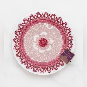 13” ARTISTIC ACCENTS silver collection HAND DECORATED GLASS FRUIT BOWL